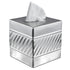 Handcrafted Wave Embossed Metal Square Tissue Box Cover